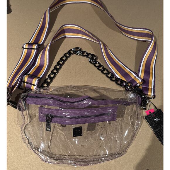 Think Royln Clear Stadium Bag Purple Gold White Strap LSU Colors NWT MSRP $128 - Picture 1 of 5